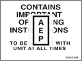 Upright 03610-000 Decal, Contains Important Operating Instructions