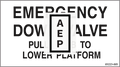 Upright 05223-005 Label, emergency Down