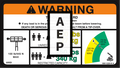 JLG 1001122516 Decal Warning Dual Cap