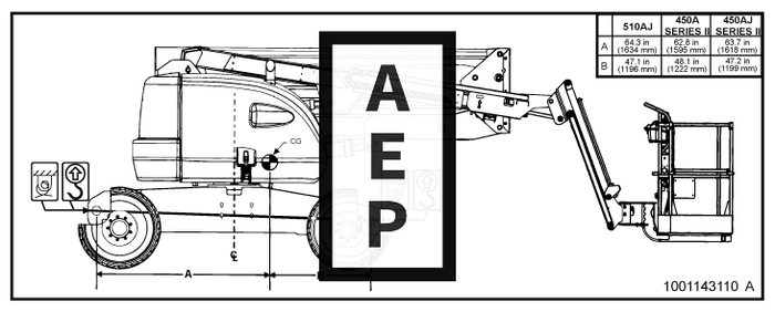 JLG 1001143110 Decal Lift Diagram