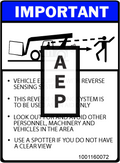 JLG 1001160072 Decal Reverse Sensor System