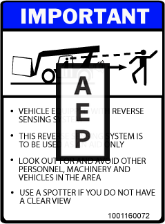 JLG 1001160072 Decal Reverse Sensor System