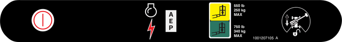JLG 1001207105 Decal Stop & Aux Power Ansi