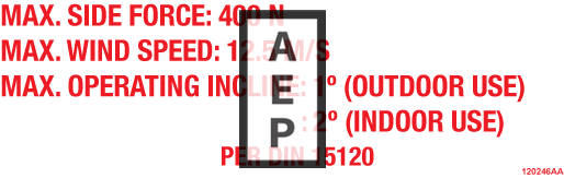 Skyjack 120246 Decal Operating Incline 1 2