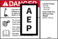Genie 1261816 Danger/Notice-Tirespecs-S120/125-Z135