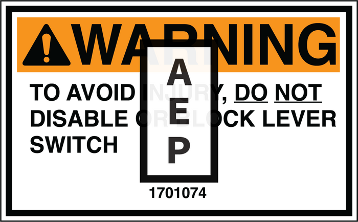 JLG 1701074 Decal Warning