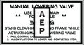 JLG 1701437 Decal Manual Lowering