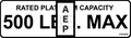 JLG 1701678 Decal 500 Lb Cap
