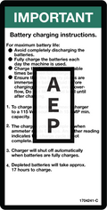 JLG 1704241 Decal Charging Instructions