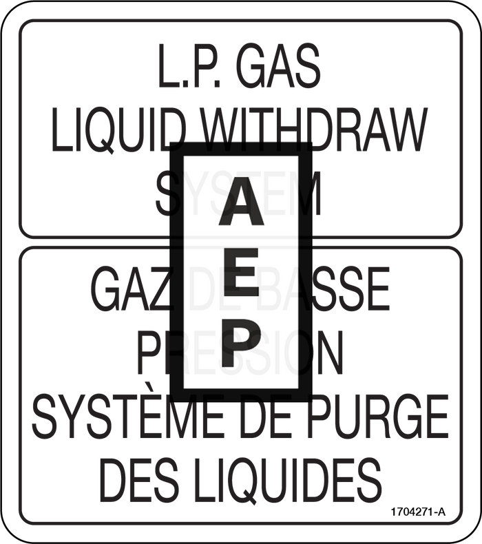 JLG 1704271 Decal Lp Gas Liquideng Fre