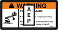 JLG 1704725 Decal Tip Over Hazard Dom