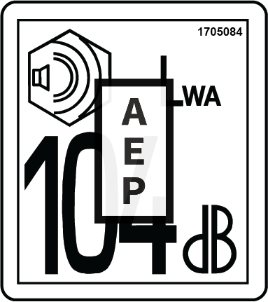 JLG 1705084 Decal Decibel Level