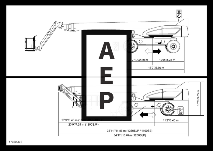 JLG 1705096 Decal Lift Diagram 1200 1350