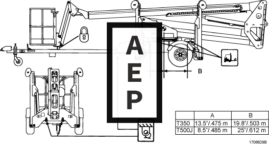 JLG 1706629 Decal Lift Diagram