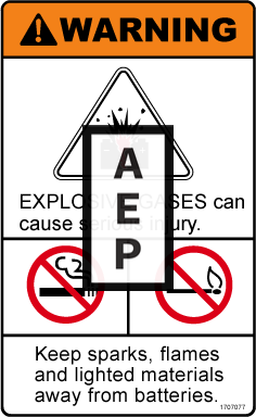 JLG 1707077 Decal Warning Batt Explosion
