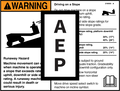 Genie 218555 Warning-Runaway Machine