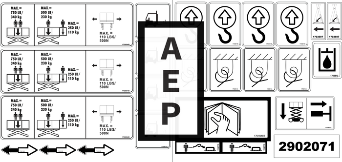 JLG 2902071 Decal Kit Pictogram 20 26 E2