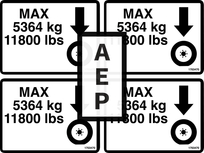 JLG 2902304 Decal Kit Max Tire Load