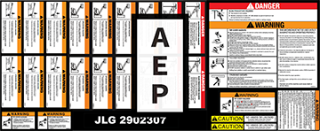 JLG 2902307 Decal Kit Ansi
