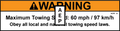 Genie 62707 Warning-Max Towing Speed