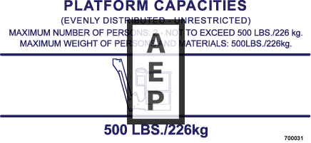 Skyjack 700031 Decal Capacity