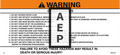 Skyjack 700551 Decal Warning Hazards