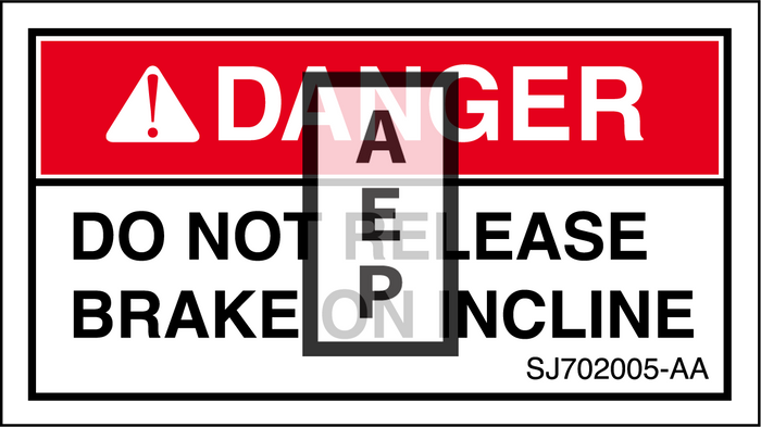 Skyjack 702005 Decal Danger Brake