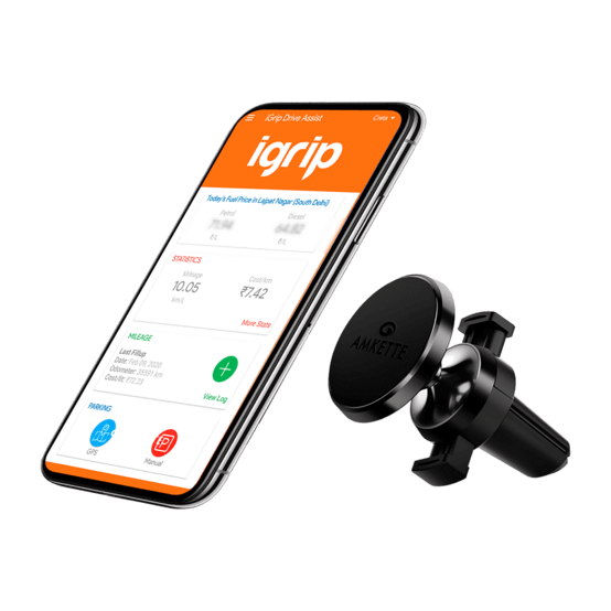Amkette iGrip Magnetic One Touch Dashboard & Windshield Car Mount for All Mobile Phones
