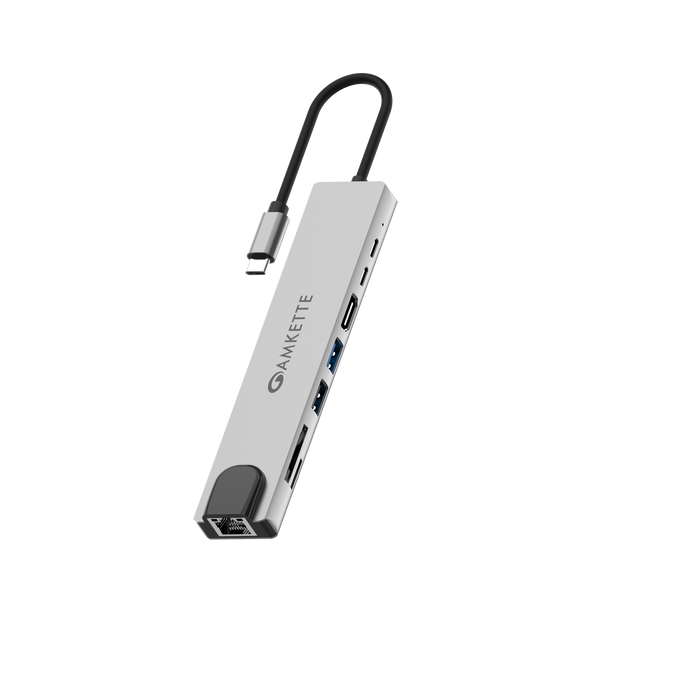 Amkette Type C 8-in-1 Multiport Dock with Ethernet (100M)