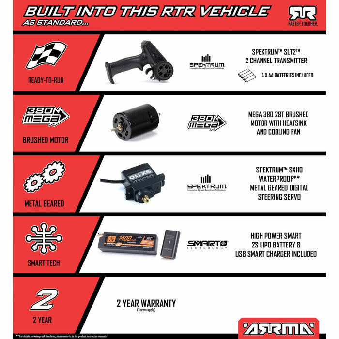ARRMA 1/16 MOJAVE GROM 4X4 RTR Brushed Desert Truck (Battery & Charger Included)