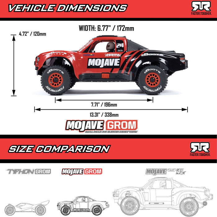 ARRMA 1/16 MOJAVE GROM 4X4 RTR Brushed Desert Truck (Battery & Charger Included)