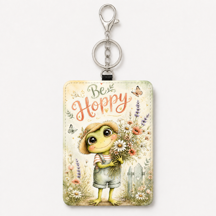 Bee Happy whimsical ID holder