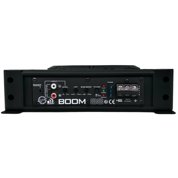 BOOM88 - 8" 200 Watts RMS Hideaway Under Seat Powered Subwoofer, Clip LED
