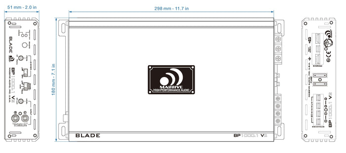 BP1000.1 V2 - 455 Watts RMS @ 2 Ohm Full Range Mono Amplifier