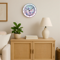 Butterfly Floral Wall Clock – 12″ Glass, Silent Non-Ticking