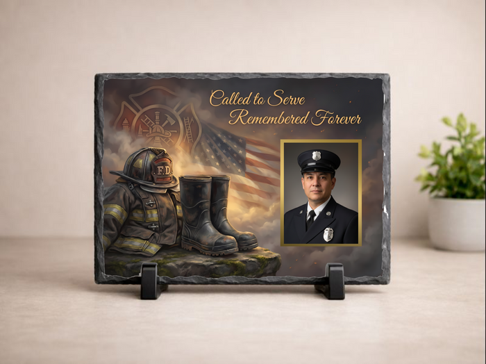 Called to Serve Firefighter Memorial Photo Slate