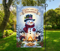 Chillin With My Snowmies-12 × 18 Garden Flag (Single-Sided)