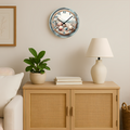 Coastal Seashell Wall Clock – 12″ Glass, Silent Non-Ticking
