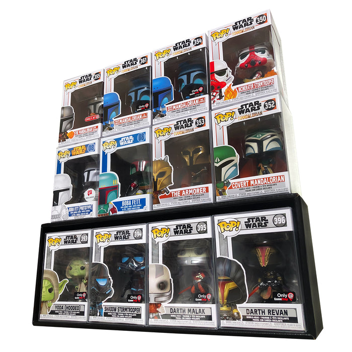 (DISCONTINUED) WRAITH REAPER - 3 Single Row Display Cases for Berserker Black Market, Wall Mountable & Stackable Designer Toy Shelf (Cardboard)
