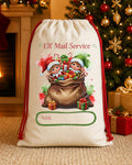 Elf Mail Service Personalized Santa Sack canvas gift sack