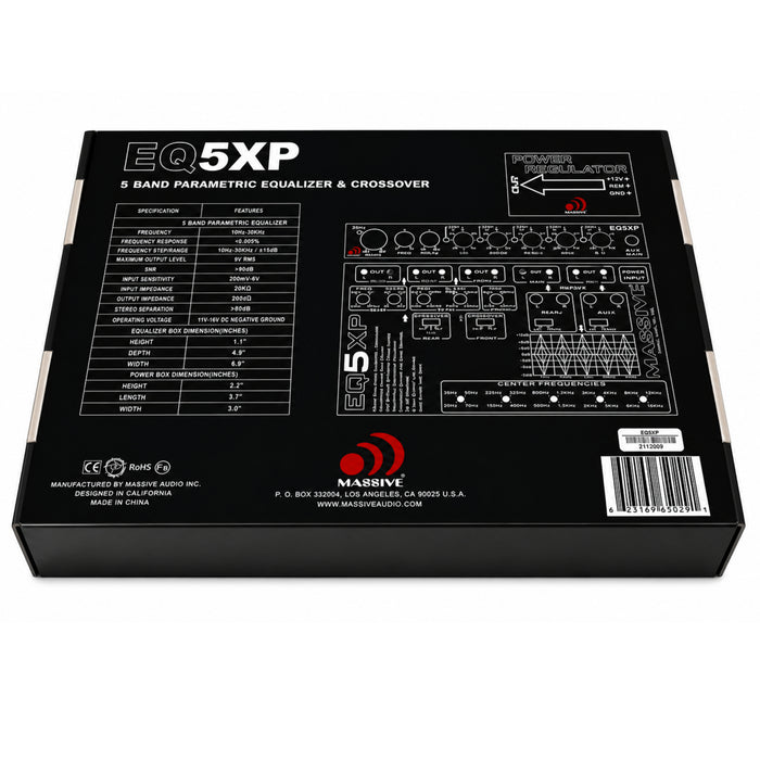 EQ5XP - 5 Band Car Audio Parametric Equalizer / Crossover Signal Processor