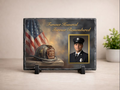 Forever Our Hero Firefighter Memorial Photo Slate