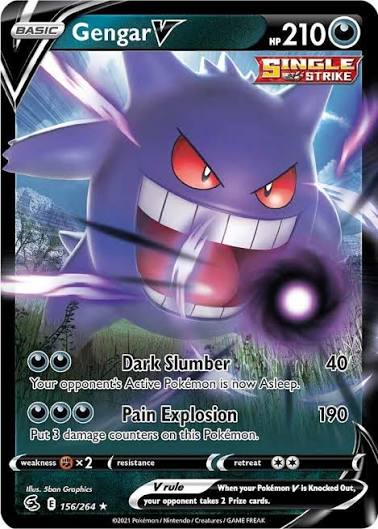 Gengar V 156/264 Ultra Rare Fusion Strike Near Mint