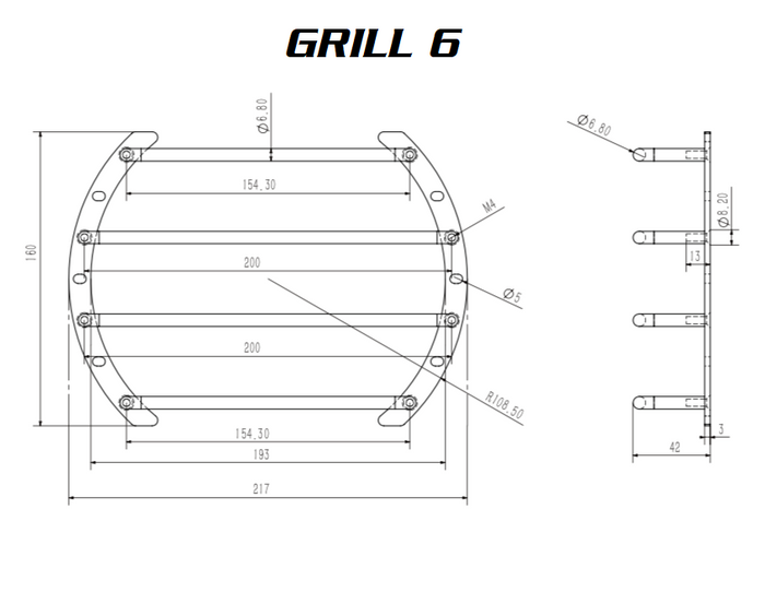 GRILL6 - 6.5" Deep Anodized Steel Protective Subwoofer Grill