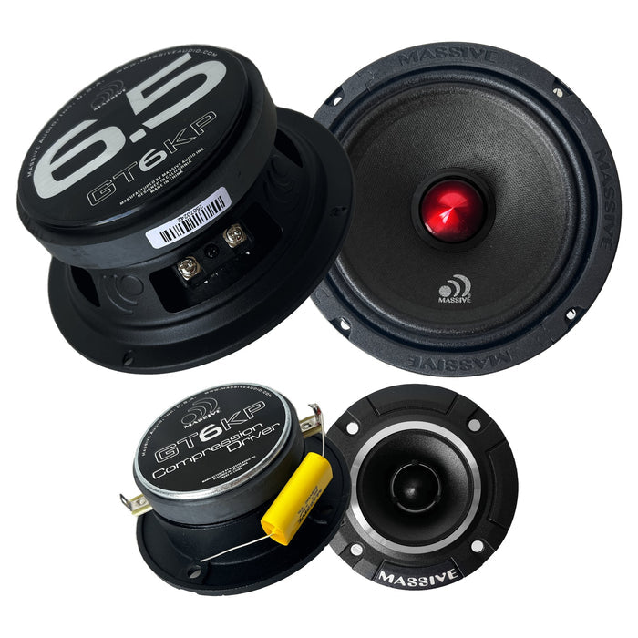 GT6KP - 6.5" 2-Way 150 Watts RMS Component Kit Pro & Car Audio Speakers