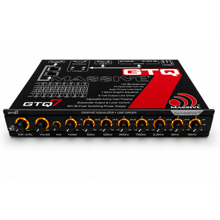 GTQ7 - 7 Band Car Audio Graphic Equalizer Auto Hi-Low Input