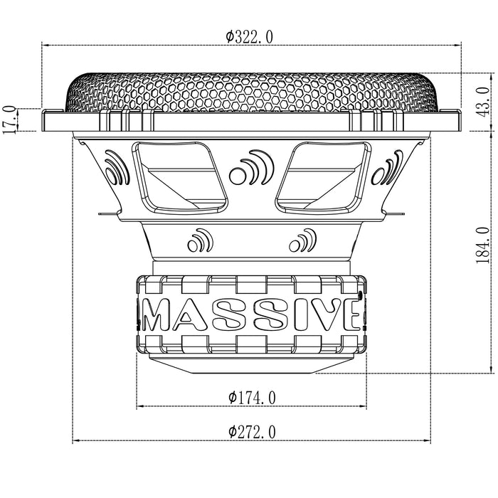 GTR122 - 12" 1000 Watts RMS Dual 2 Ohm Subwoofer
