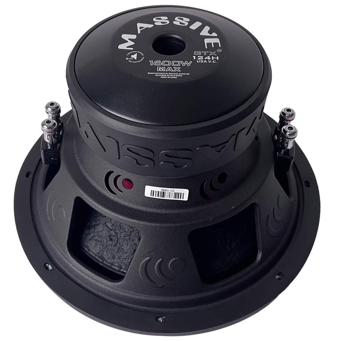 GTX124H - 12" 800 Watts RMS Dual 4 Ohm Subwoofer