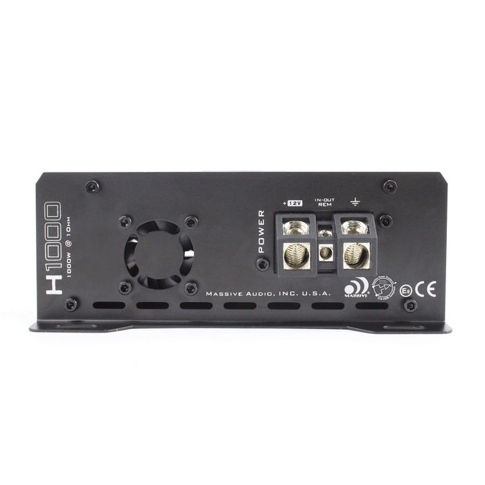 H1000 - 1050 Watt RMS @ 1 Ohm Mono Block Hippo Series Amplifier with Bass Remote