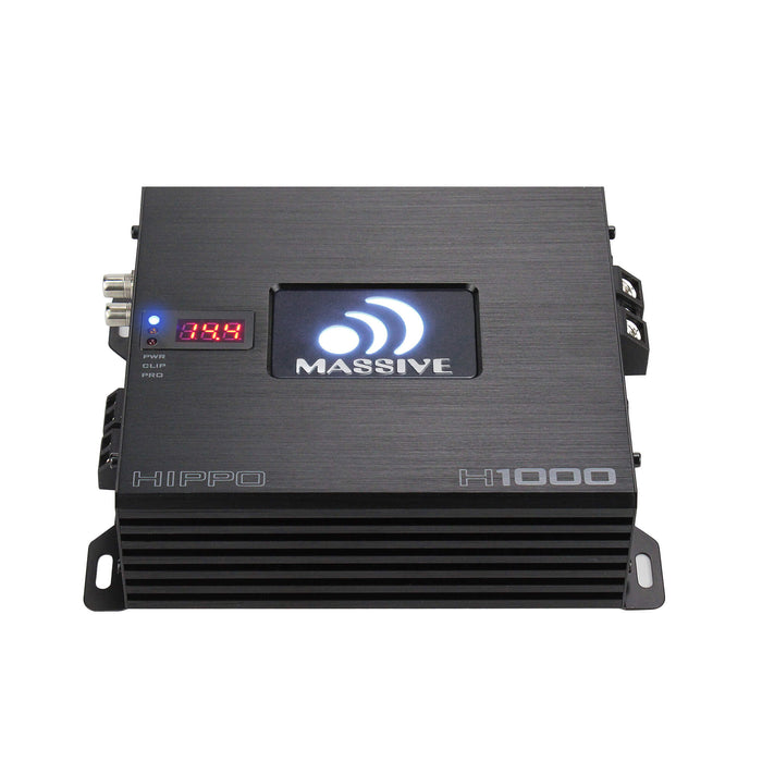 H1000 - 1050 Watt RMS @ 1 Ohm Mono Block Hippo Series Amplifier with Bass Remote